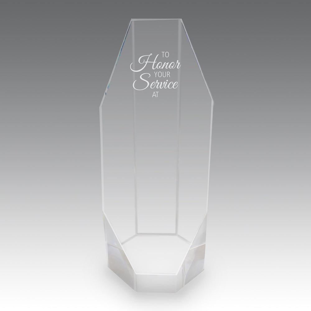 Beveled Optic Crystal Octagon Tower