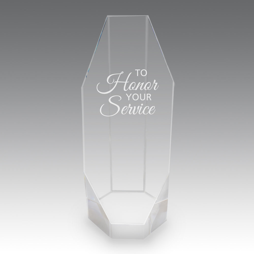 Beveled Optic Crystal Octagon Tower