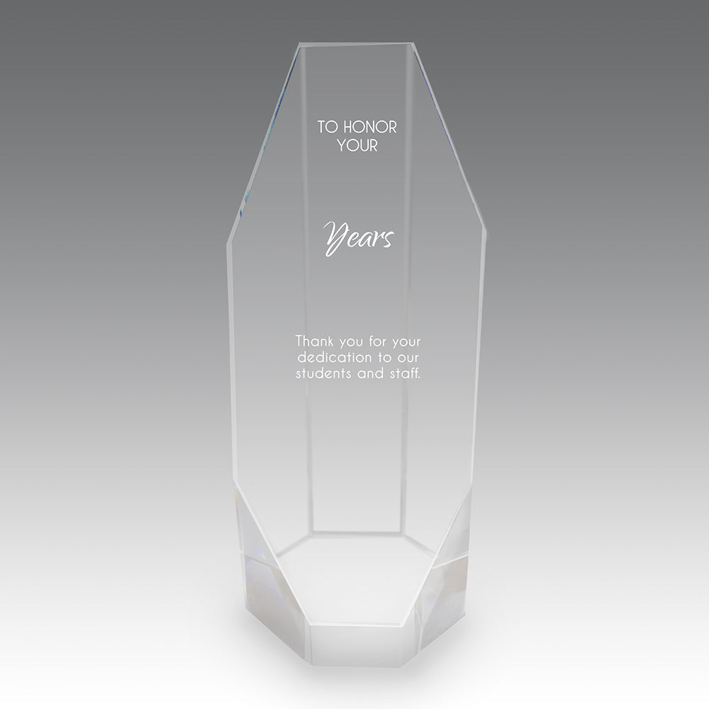 Beveled Optic Crystal Octagon Tower