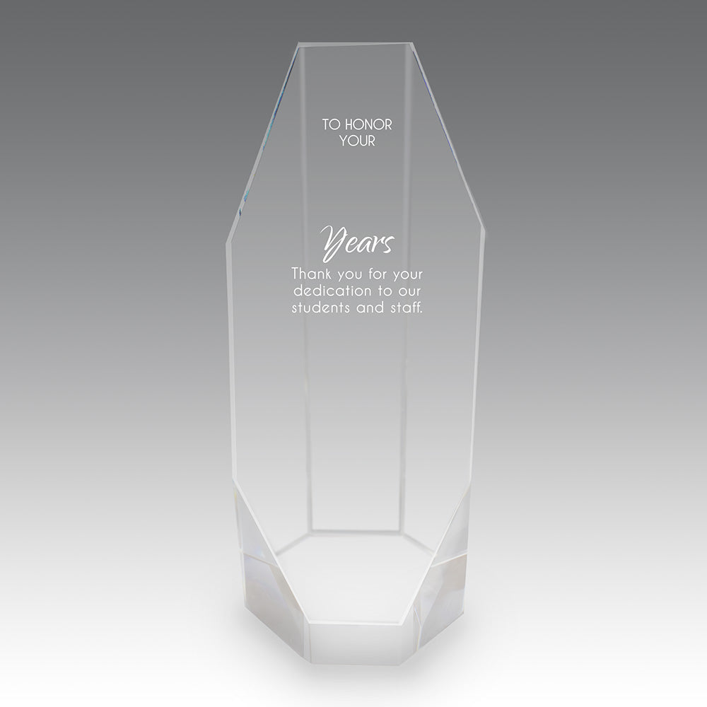 Beveled Optic Crystal Octagon Tower