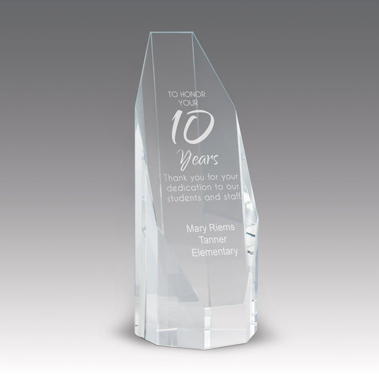 Beveled Optic Crystal Octagon Tower