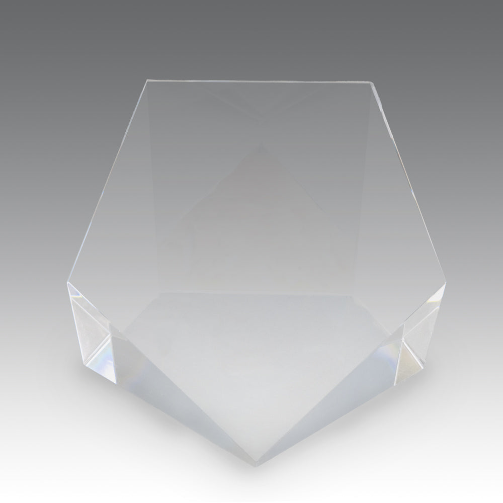 Beveled Optic Crystal Pentagon