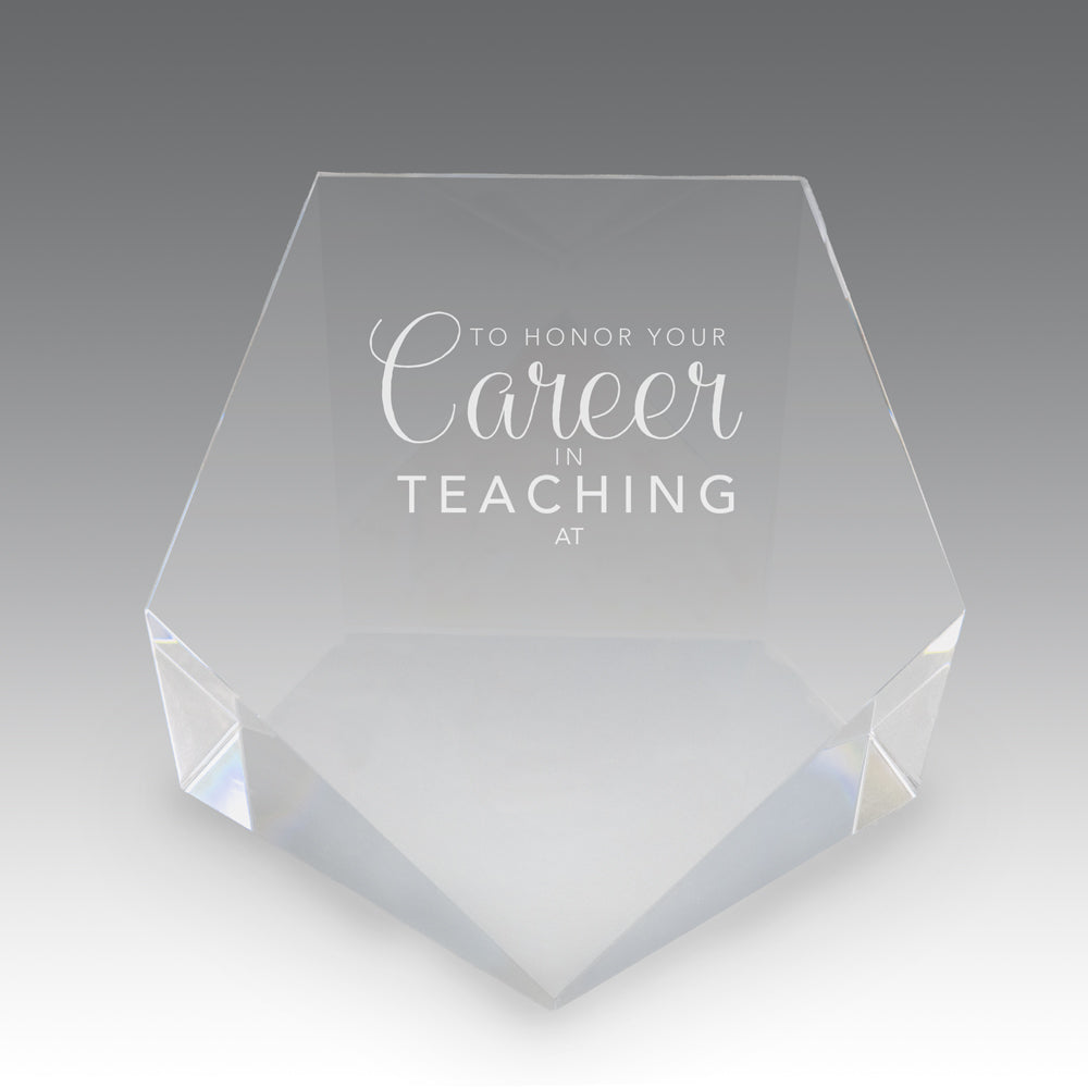 Beveled Optic Crystal Pentagon