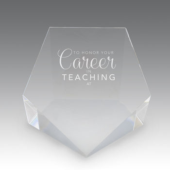 Beveled Optic Crystal Pentagon