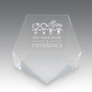 Beveled Optic Crystal Pentagon