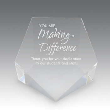 Beveled Optic Crystal Pentagon