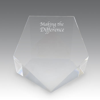 Beveled Optic Crystal Pentagon