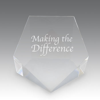 Beveled Optic Crystal Pentagon