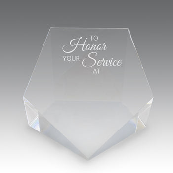Beveled Optic Crystal Pentagon