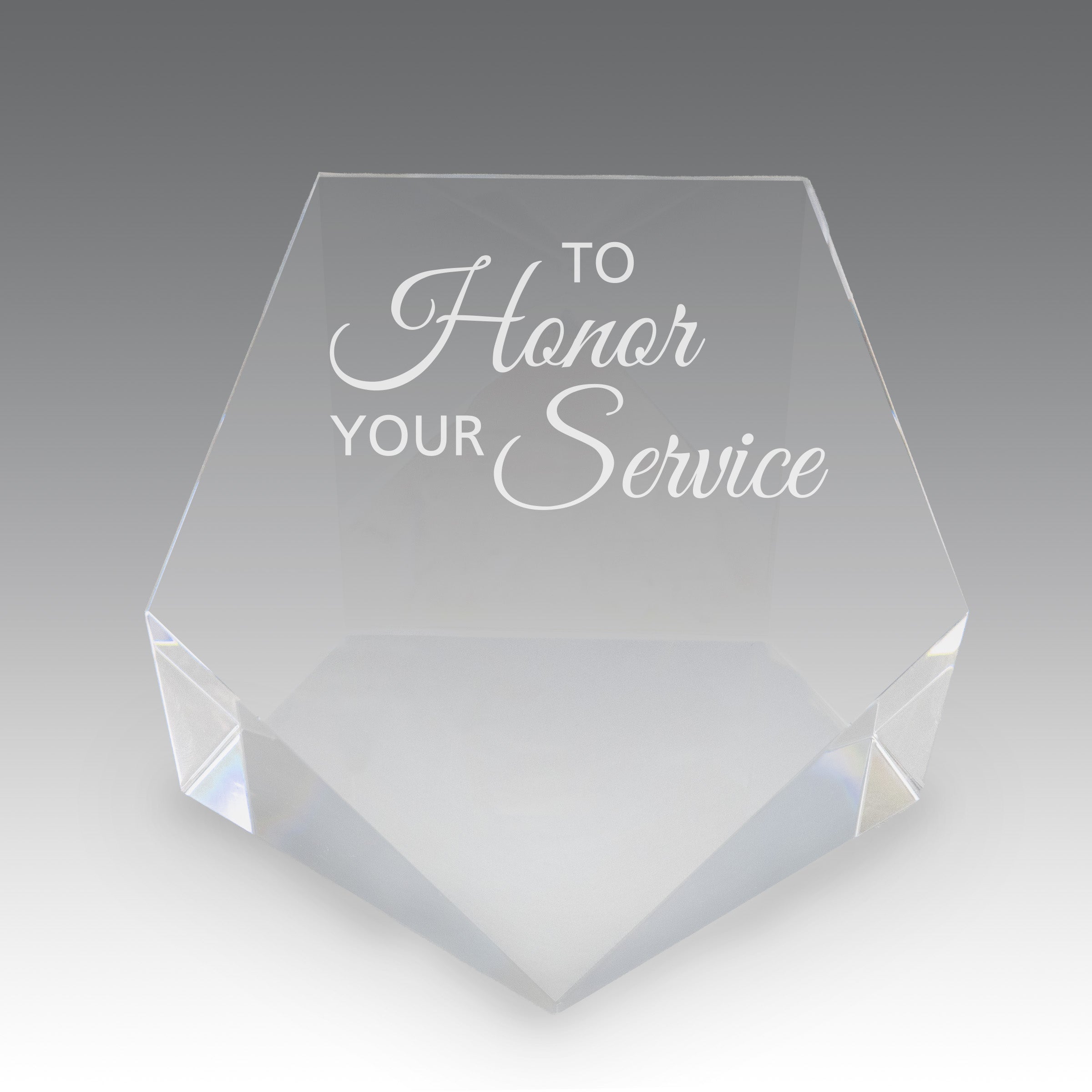 Beveled Optic Crystal Pentagon
