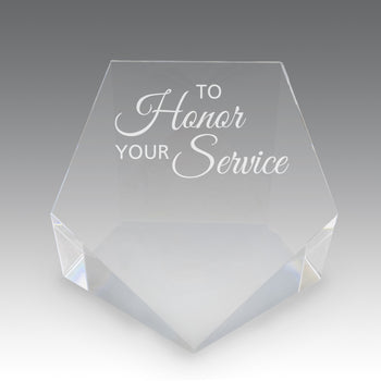 Beveled Optic Crystal Pentagon