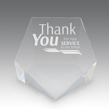 Beveled Optic Crystal Pentagon