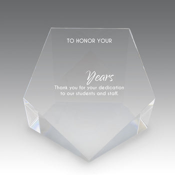 Beveled Optic Crystal Pentagon