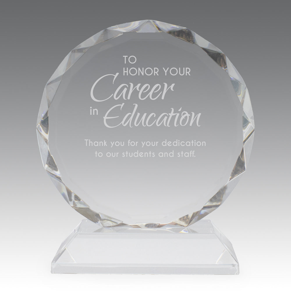 Faceted Optic Crystal Base Award