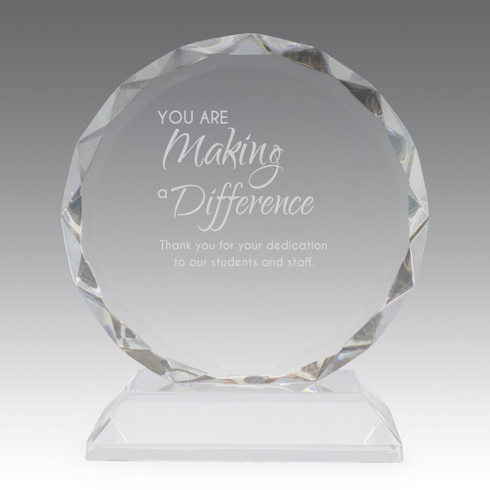 Faceted Optic Crystal Base Award