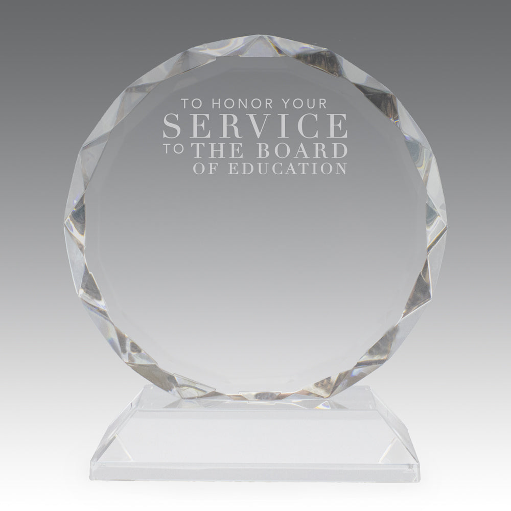 Faceted Optic Crystal Base Award