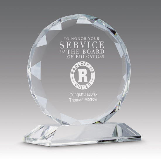 Faceted Optic Crystal Base Award