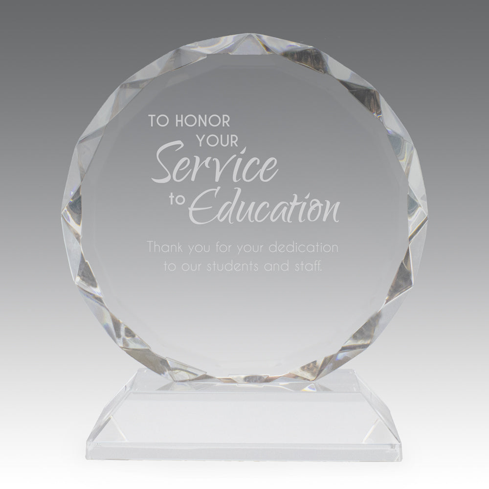 Faceted Optic Crystal Base Award