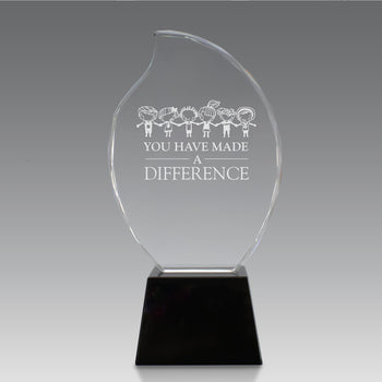 Faceted Flame Award with Crystal Base