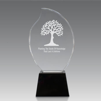 Faceted Flame Award with Crystal Base
