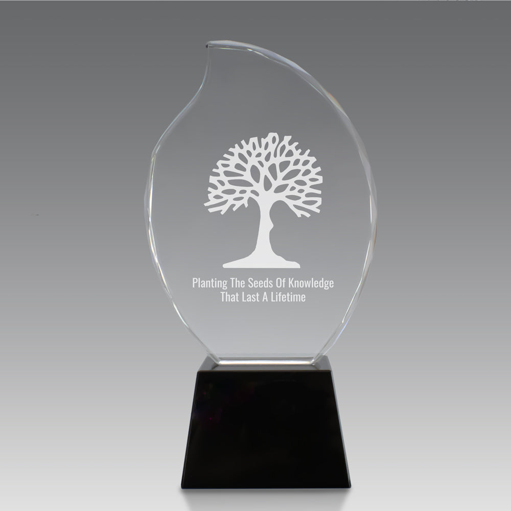 Faceted Flame Award with Crystal Base