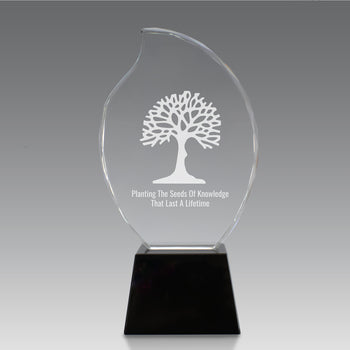 Faceted Flame Award with Crystal Base