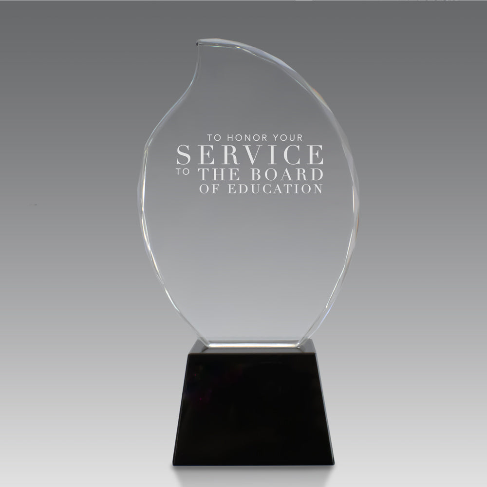Faceted Flame Award with Crystal Base