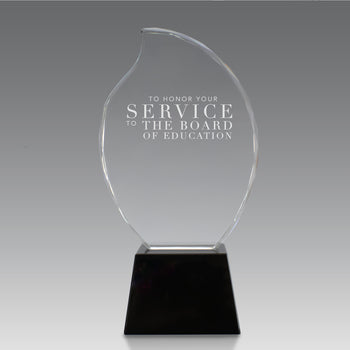 Faceted Flame Award with Crystal Base