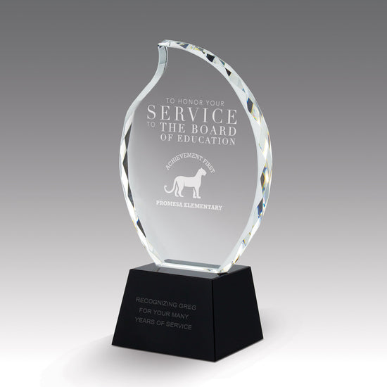 Faceted Flame Award with Crystal Base
