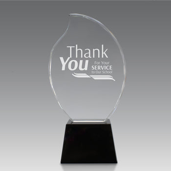 Faceted Flame Award with Crystal Base