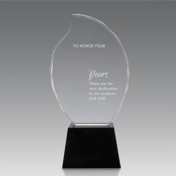 Faceted Flame Award with Crystal Base