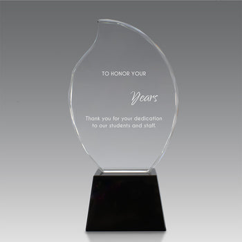 Faceted Flame Award with Crystal Base