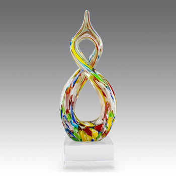 Helix Shaped Multi-Color Art Glass Award