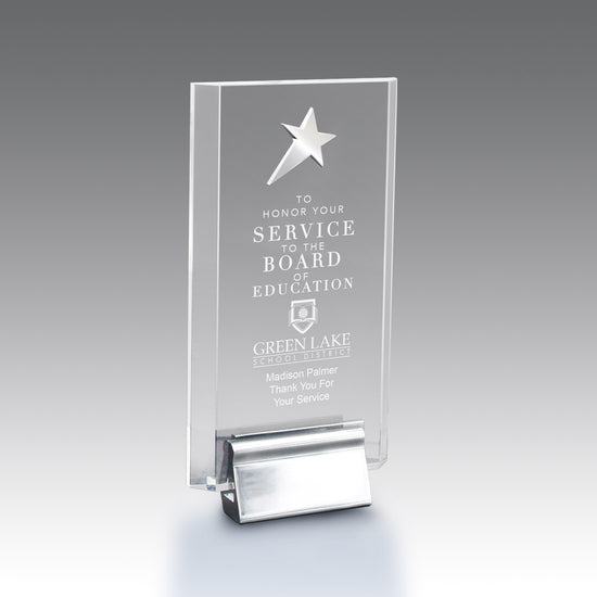 Acrylic Tower Award w/ Metal Star