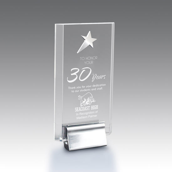 Acrylic Tower Award w/ Metal Star