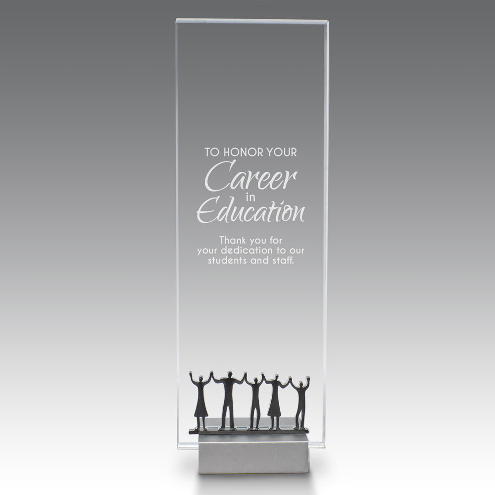 Crystal Tower Award W/ Metal Accent