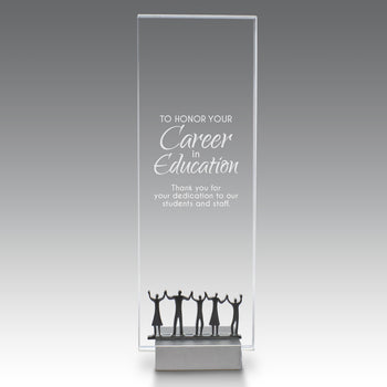 Crystal Tower Award W/ Metal Accent