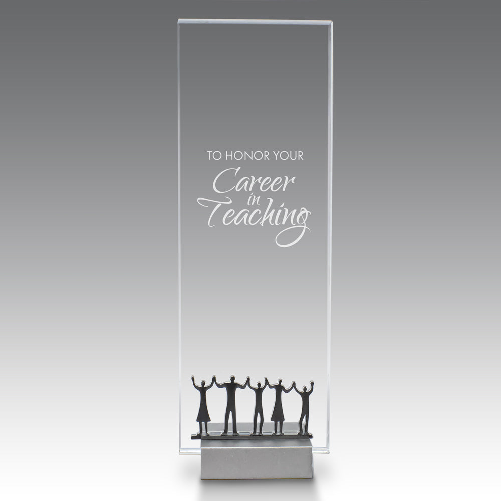 Crystal Tower Award W/ Metal Accent