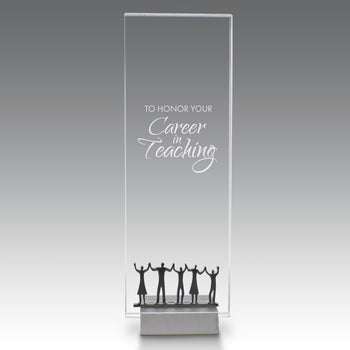 Crystal Tower Award W/ Metal Accent