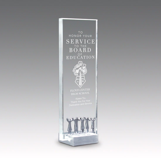 Crystal Tower Award W/ Metal Accent