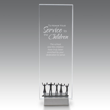 Crystal Tower Award W/ Metal Accent