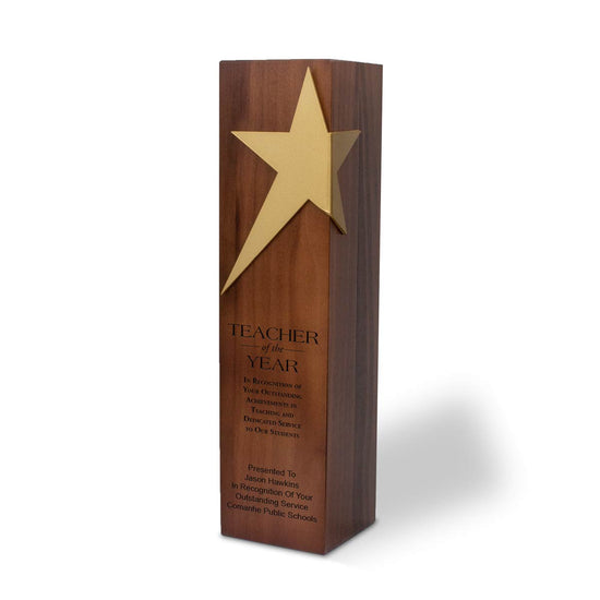 Square Column Award w/ Star Accent