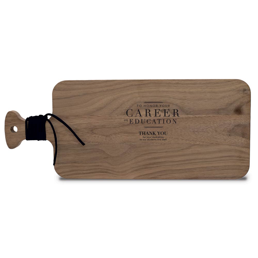 Walnut Charcuterie Board w/ Handle & Leather Wrap