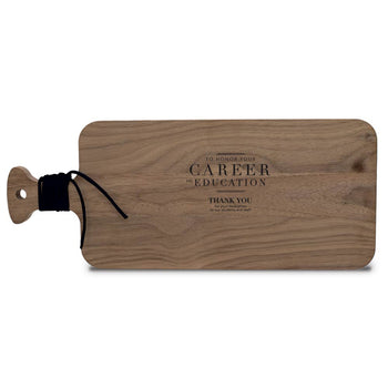 Walnut Charcuterie Board w/ Handle & Leather Wrap