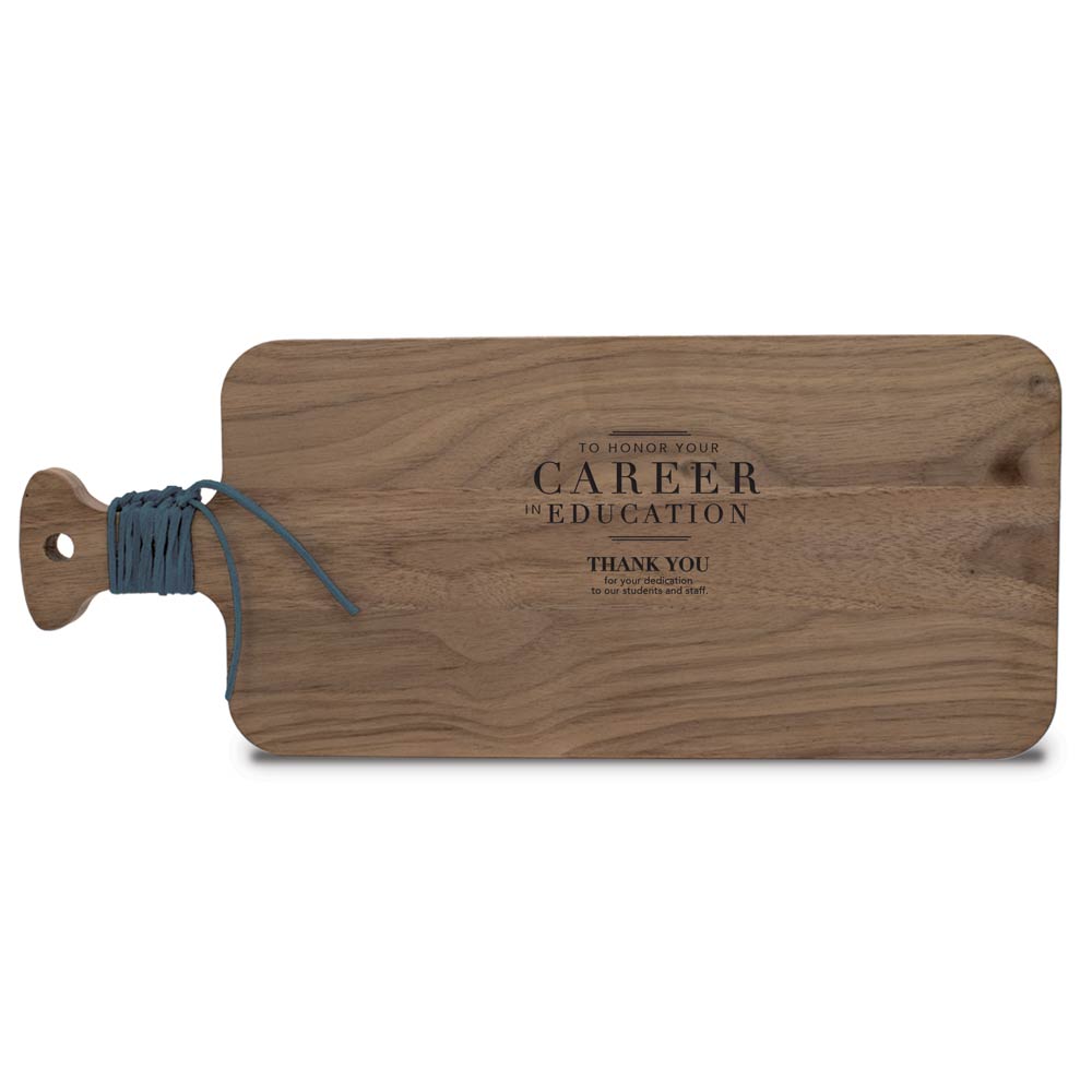 Walnut Charcuterie Board w/ Handle & Leather Wrap