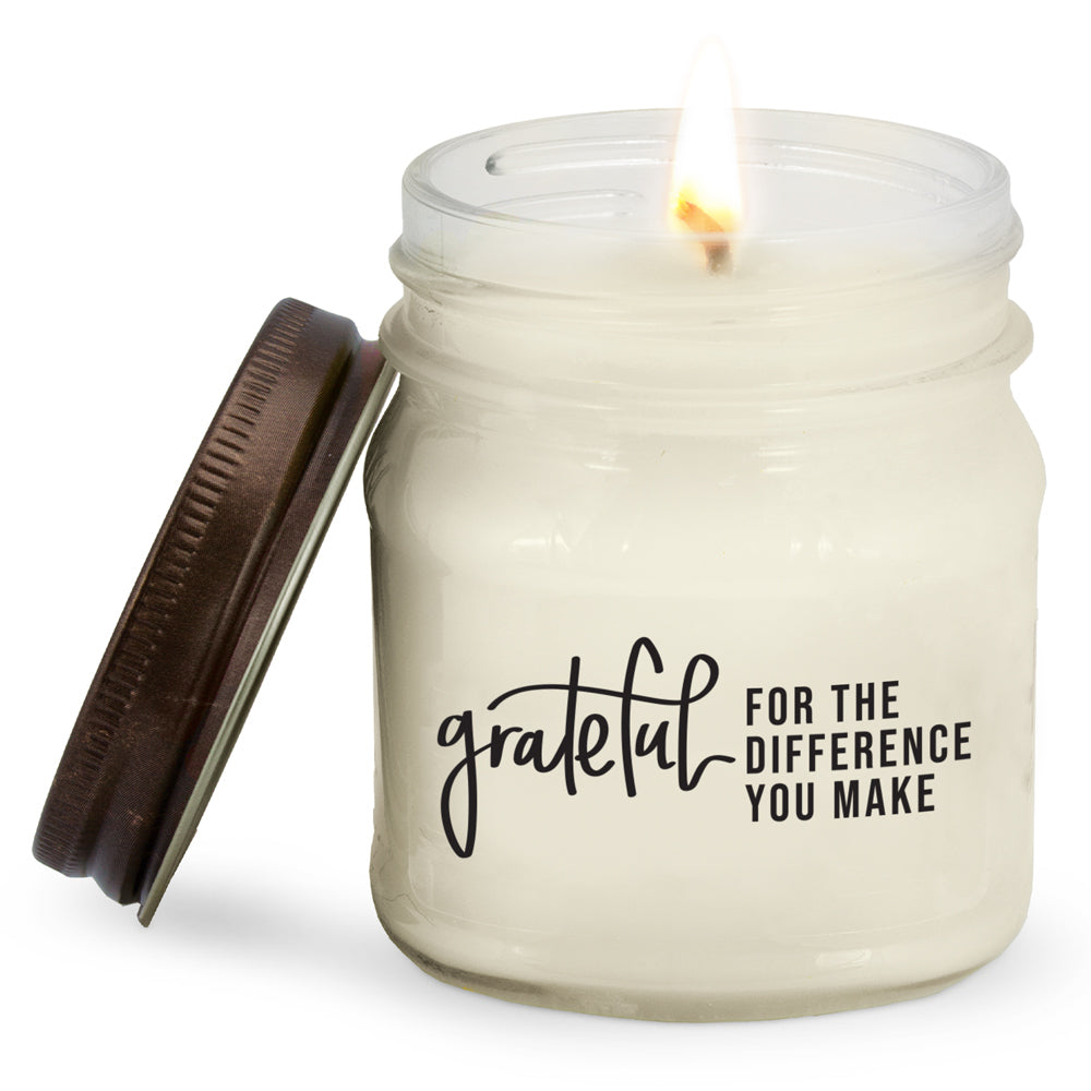 Grateful For The Difference You Make Mason Jar Candles