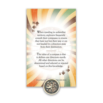 compass lapel pin with message card