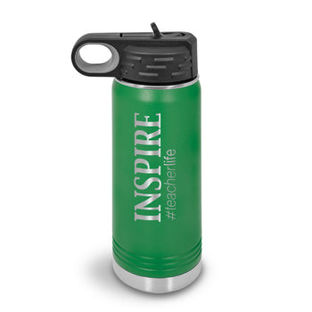Inspire #teacherlife 20 oz. Stainless Steel Water Bottle