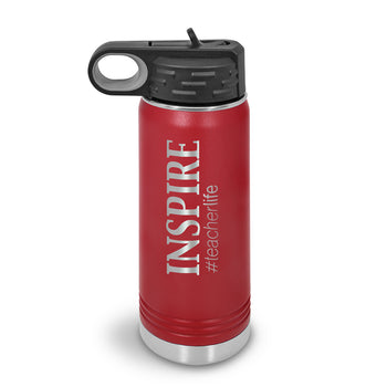 Inspire #teacherlife 20 oz. Stainless Steel Water Bottle