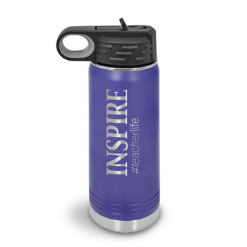 Inspire #teacherlife 20 oz. Stainless Steel Water Bottle